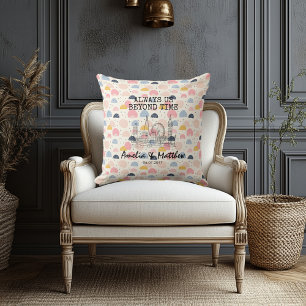 Personalised London Skyline with Rainbow Geometric Cushion