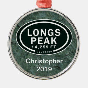 Personalised Longs Peak CO Mountain Ornament