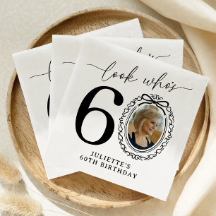 Personalised Look Who's 60 Photo Birthday Napkins