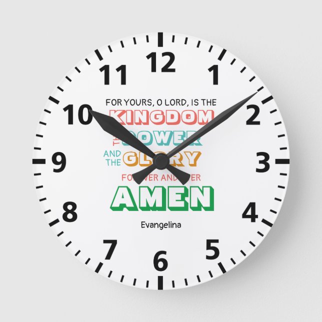 Personalised LORDS PRAYER Round Clock (Front)