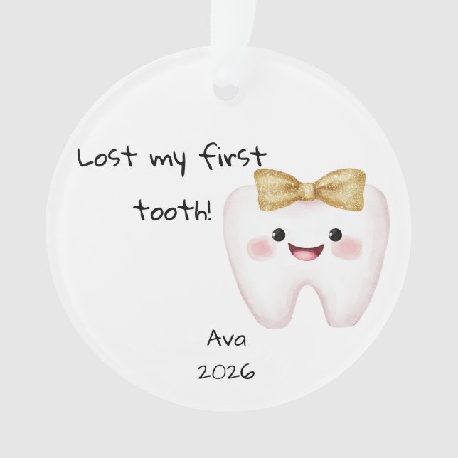 Personalised Lost My First Tooth Christmas Ornament (Front)