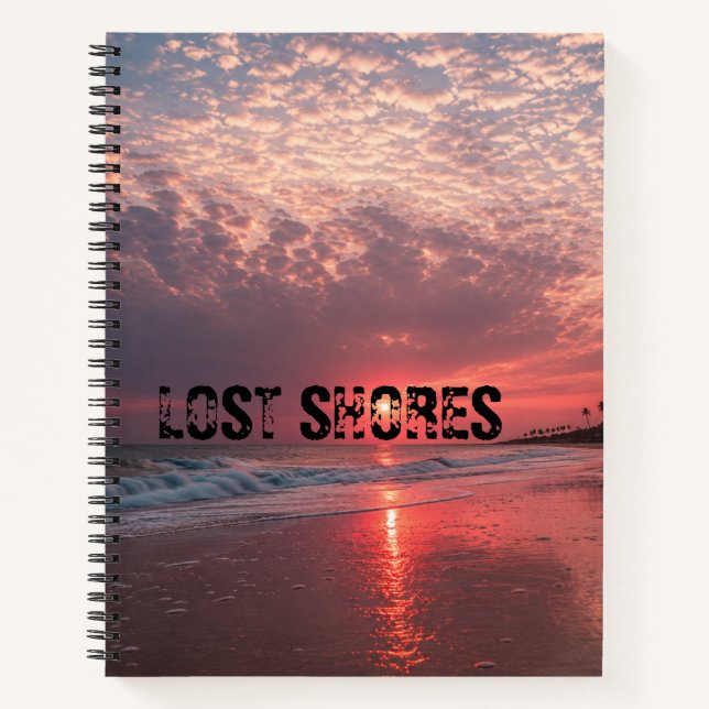 Personalised Lost Shores Beach Sunrise  Notebook (Front)