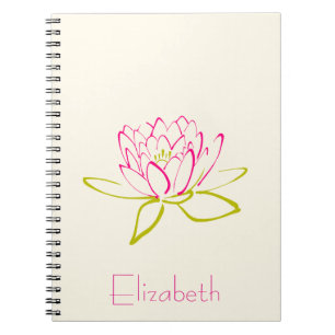 Personalised Lotus Flower / Water Lily Notebook