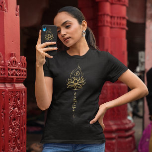 Personalised Lotus & Om Yoga Minimalist Design T-Shirt