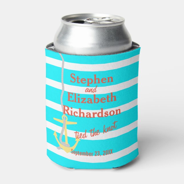 Personalised Love Beachy Anchor Can Cooler (Can Front)