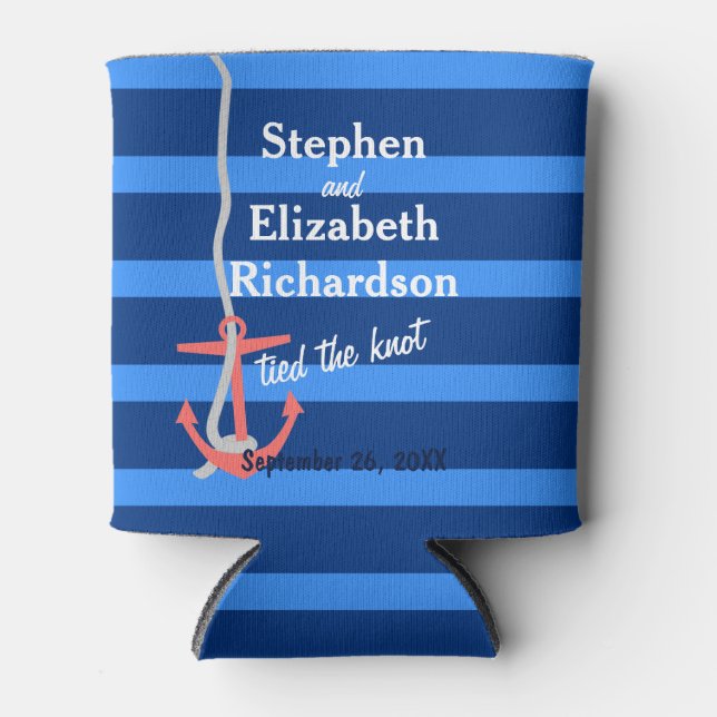 Personalised Love Beachy Anchor Can Cooler (Front)