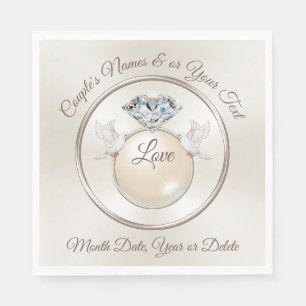 Personalised Love Bird Wedding Napkins in 3 Sizes