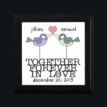 Personalised Love Birds-Together Forever Gift Box<br><div class="desc">Whether a marriage or anniversary,  these two love birds can be personalised with names and wedding date to forever commemorate the special occasion. Original design by Christie Black of ©Creations from the Heart.</div>