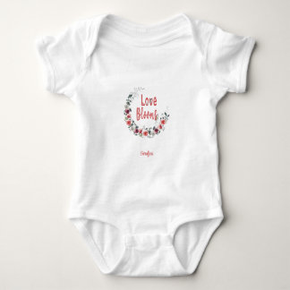 Personalised Love Blooms Baby Bodysuit