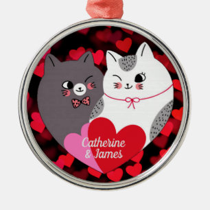 Personalised Love Cats Metal Tree Decoration