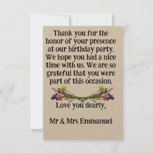 Personalised Love Gratitude Flat Thank You Card
