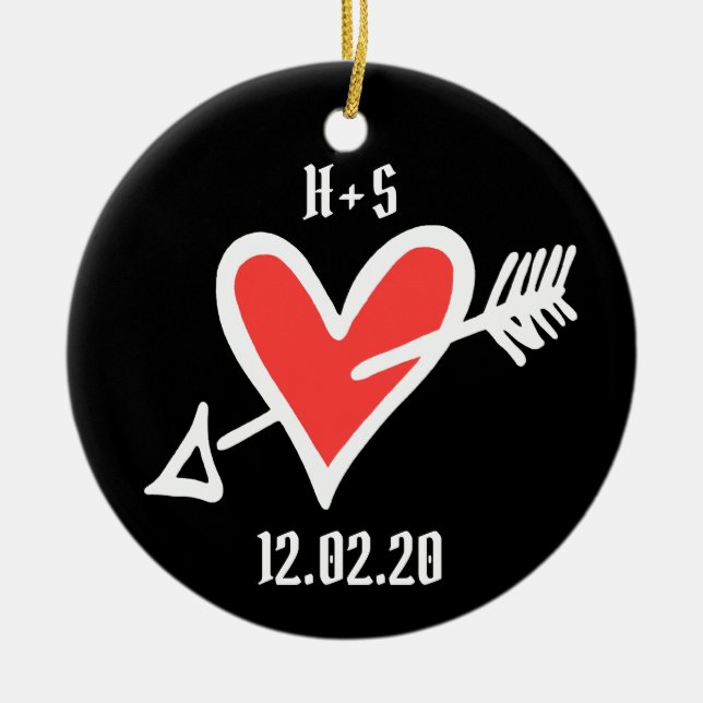 Personalised Love Heart Ceramic Decoration (Front)