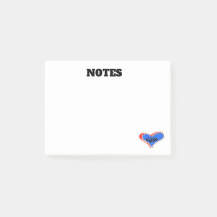 Personalised LOVE Heart Post-It Notes