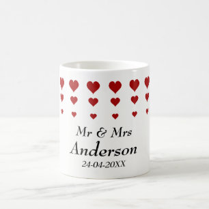 Personalised Love Hearts Pattern Coffee Mug