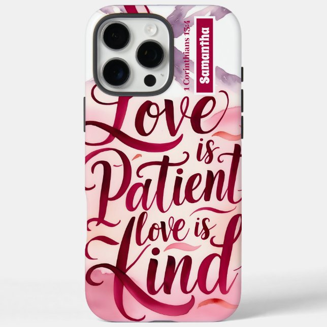 Personalised Love is Patient Christian Case-Mate iPhone Case (Back)