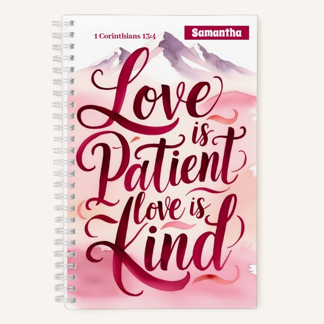 Personalised Love is Patient Christian Journal (Front)