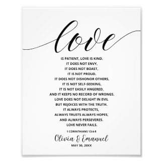 Personalised Love is patient Printable Photo Print