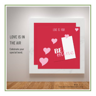 Personalised Love is You, Be Mine Hearts Valentine Holiday Card