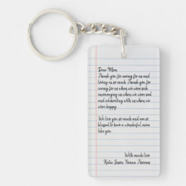 Personalised Love Letter Handwritten One Photo  Key Ring