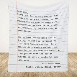 Personalised Love Letter Typewriter Fleece Blanket