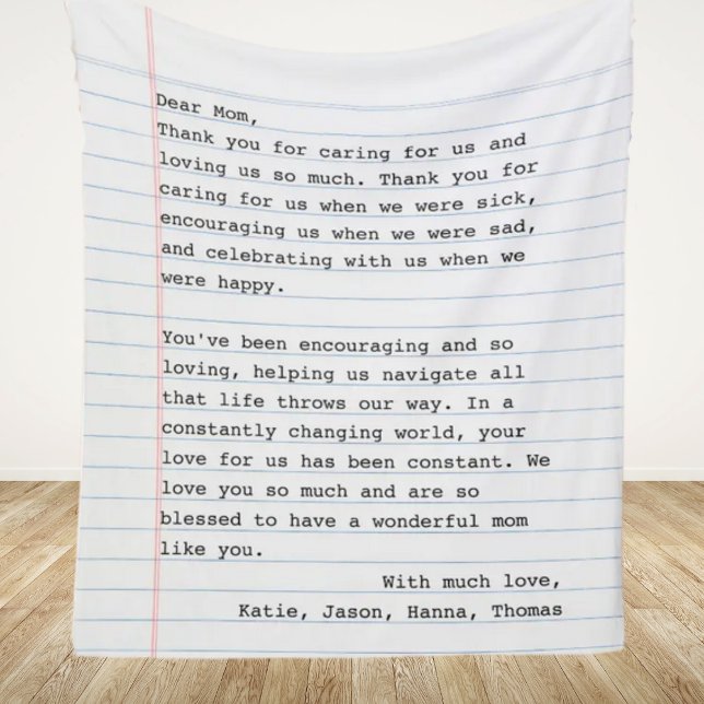 Personalised Love Letter Typewriter Fleece Blanket (Creator Uploaded)