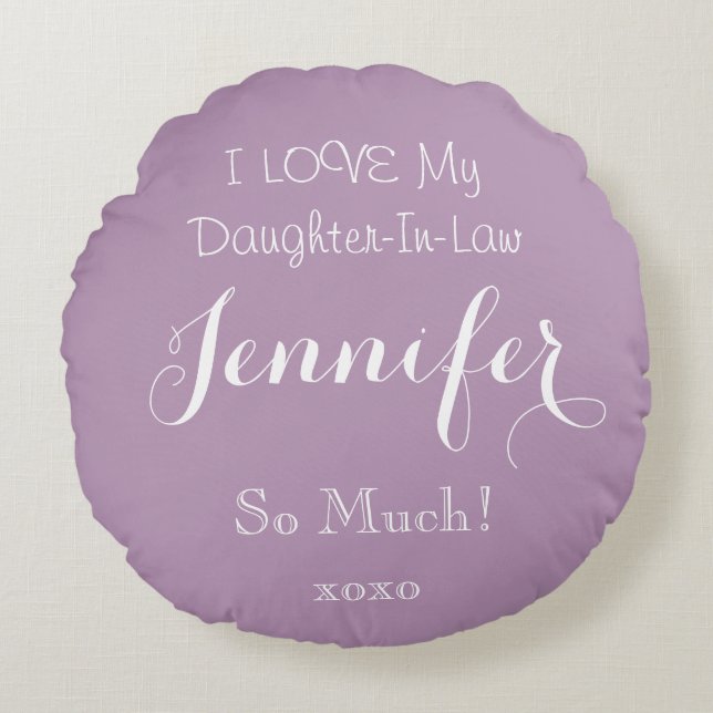 Personalised LOVE MY DAUGHTER-IN-LAW Throw Pillow (Front)