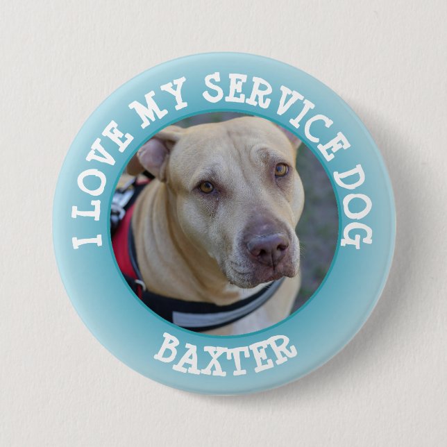Personalised Love my Service Dog Day Button (Front)