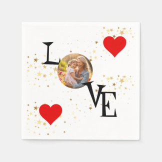 Personalised Love napkin with Mummy and me Picture