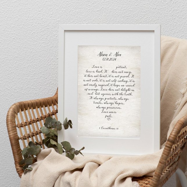 Personalised Love Never Fails 1 Corinthians Poster (Creator Uploaded)