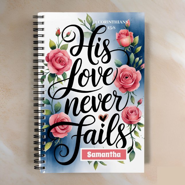 Personalised Love Never Fails Christian Journal (Creator Uploaded)