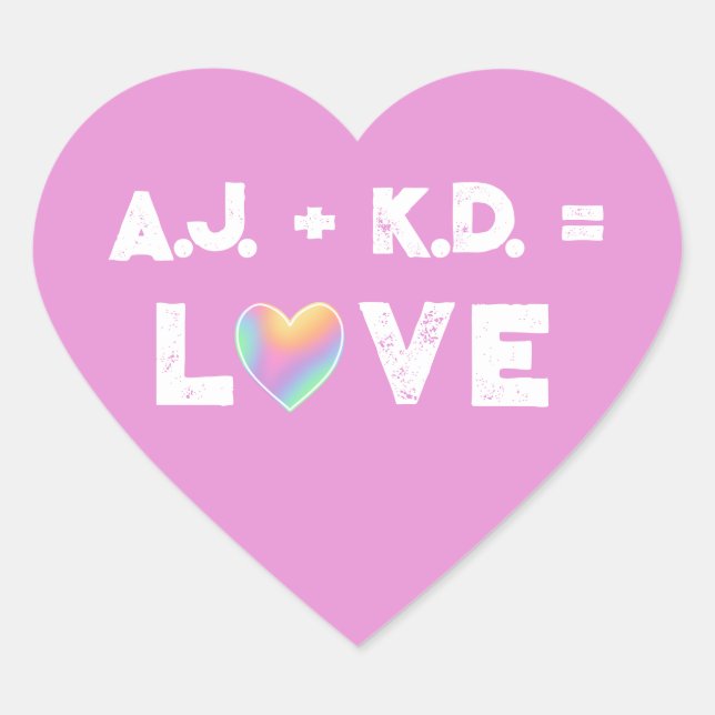 Personalised Love Pastel Rainbow Heart Labels (Front)
