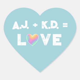 Personalised Love Pastel Rainbow Heart Labels