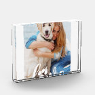Personalised Love Paw Print Custom Dog Photo Block