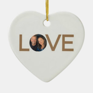 Personalised Love Photo Heart Shaped Ceramic Tree Decoration