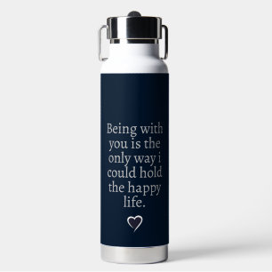 Personalised Love Quote With Heart Shape Water Bottle