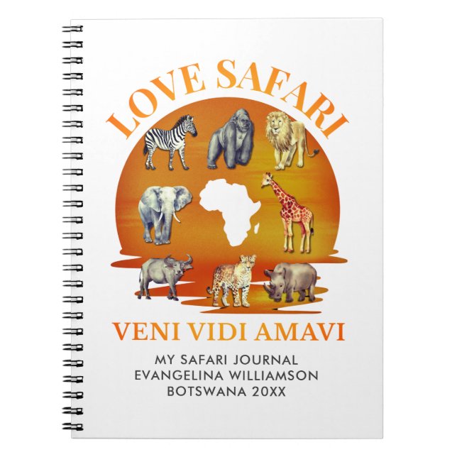 Personalised LOVE SAFARI Souvenir Journal (Front)