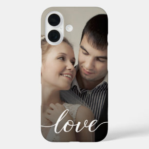 Personalised Love Script Wedding Photo iPhone 16 Case