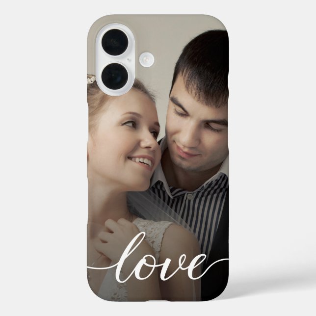 Personalised Love Script Wedding Photo Case-Mate iPhone Case (Back)