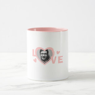 Personalised Love Shape Photo Mug