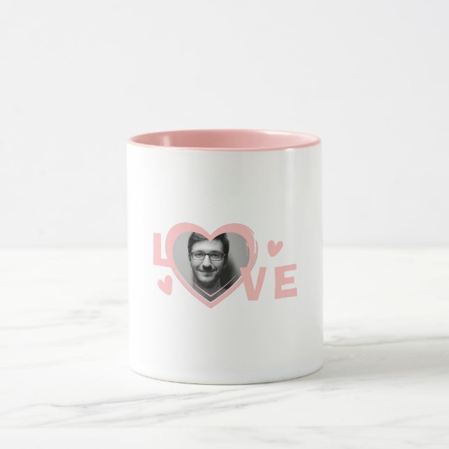 Personalised Love Shape Photo Mug (Center)