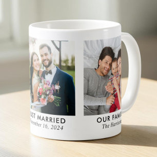 Personalised Love Story 3 Photo Family Coffee Mug
