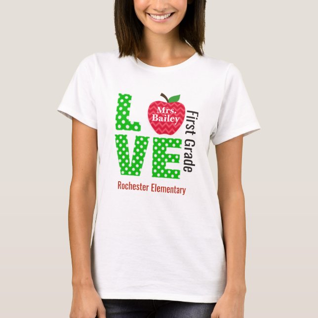 Personalised Love Teacher Shirt (Front)