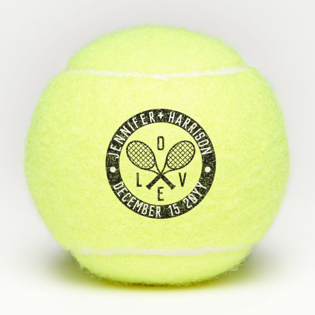 Personalised Love Tennis Rackets Balls (Front)