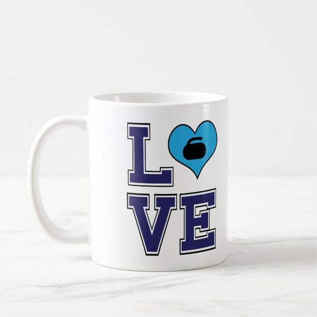 Personalised LOVE the Sport of Curling Mug (Left)