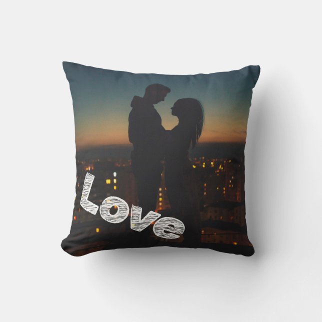 Personalised Love Typography Photo Cushion (Front)