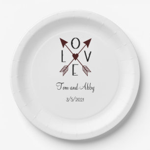 Personalised Love Wedding Engagement Bridal Shower Paper Plate