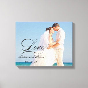 Personalised Love Wedding Portrait Canvas Print