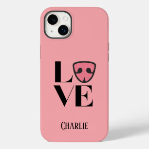 Personalised Love with cute Dog’s nose, pink Case-Mate iPhone 14 Plus Case