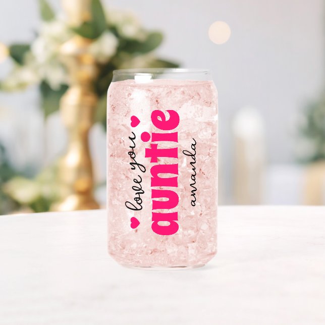 Personalised Love You Auntie Aunt Name Can Glass (Insitu (Wedding))