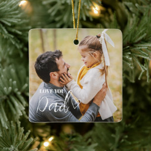 Personalised Love You Dad Photo Ceramic Ornament